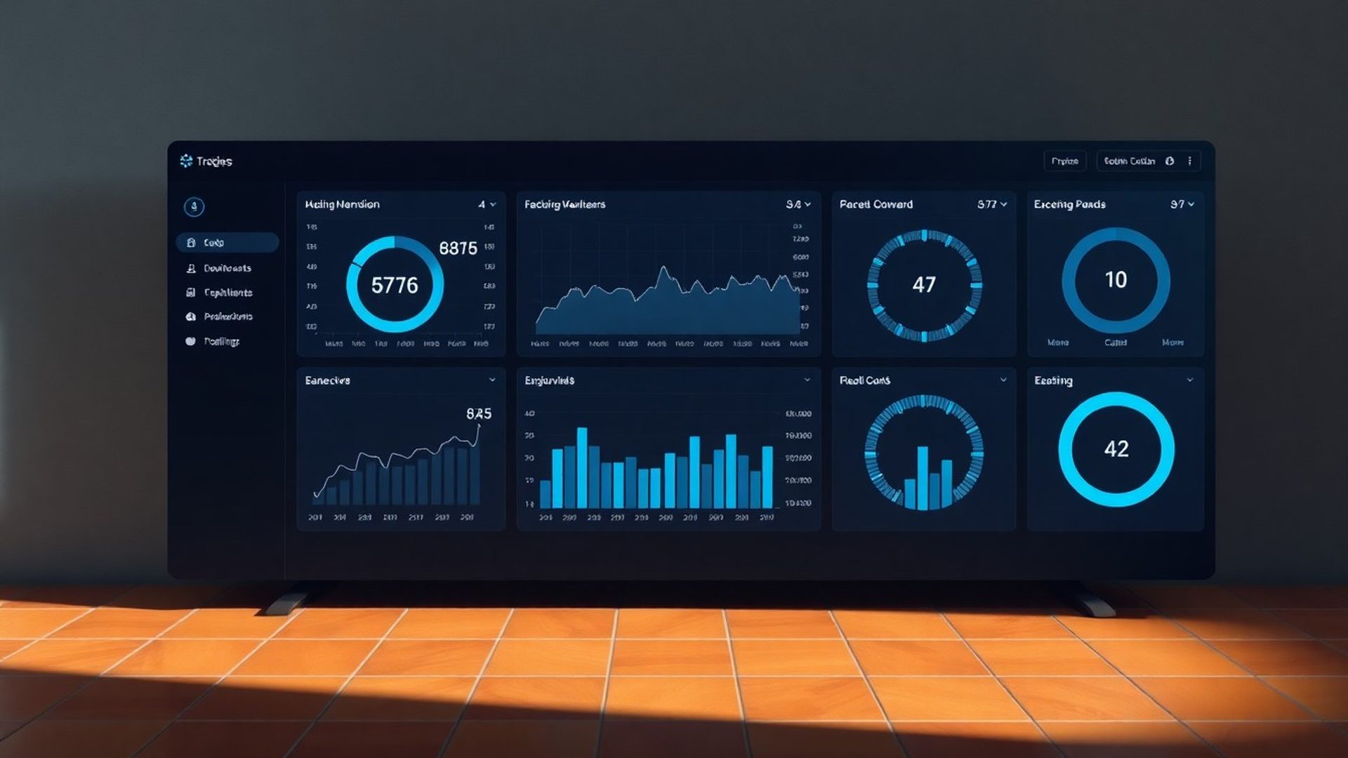 Panel de control de trading de Nuevo Atelier con métricas en tiempo real